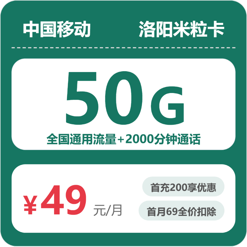移动洛阳米粒卡
