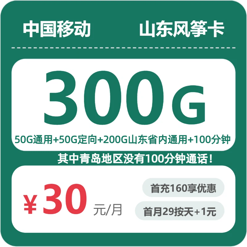 移动山东风筝卡