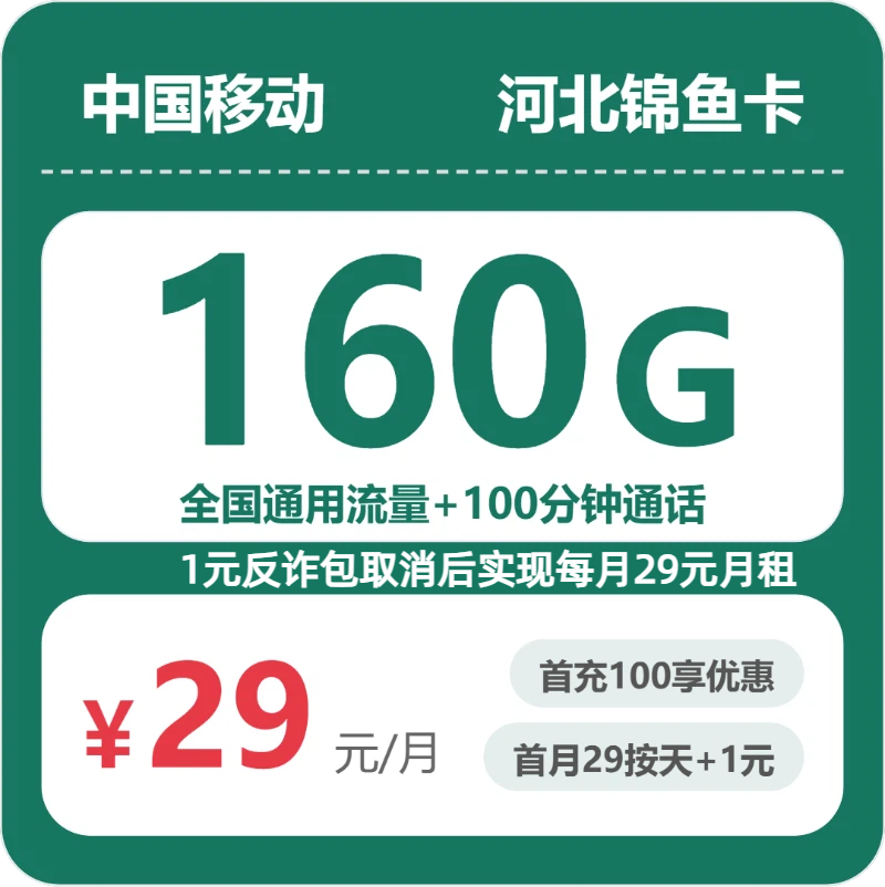 移动河北锦鱼卡