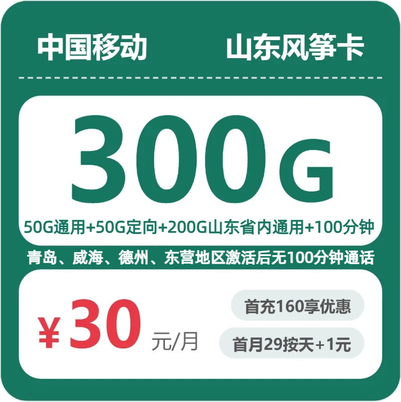 移动山东风筝卡